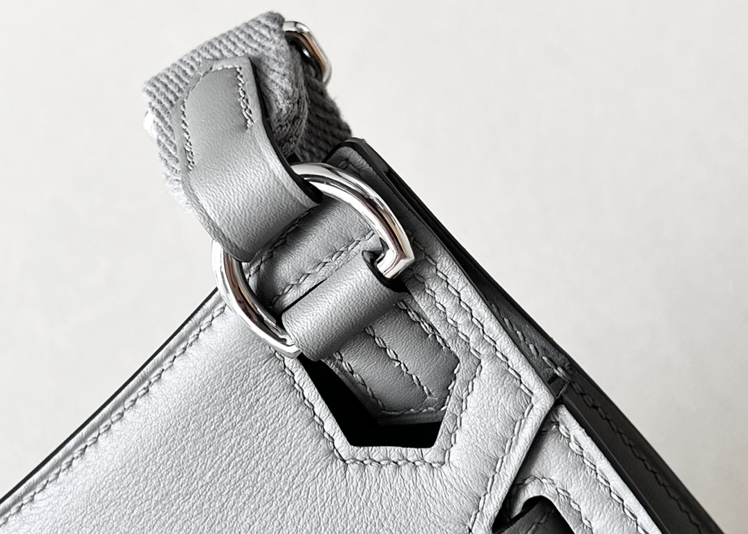 Hermes Jypsiere Mini Shoulder Bag In Grey Swift Leather